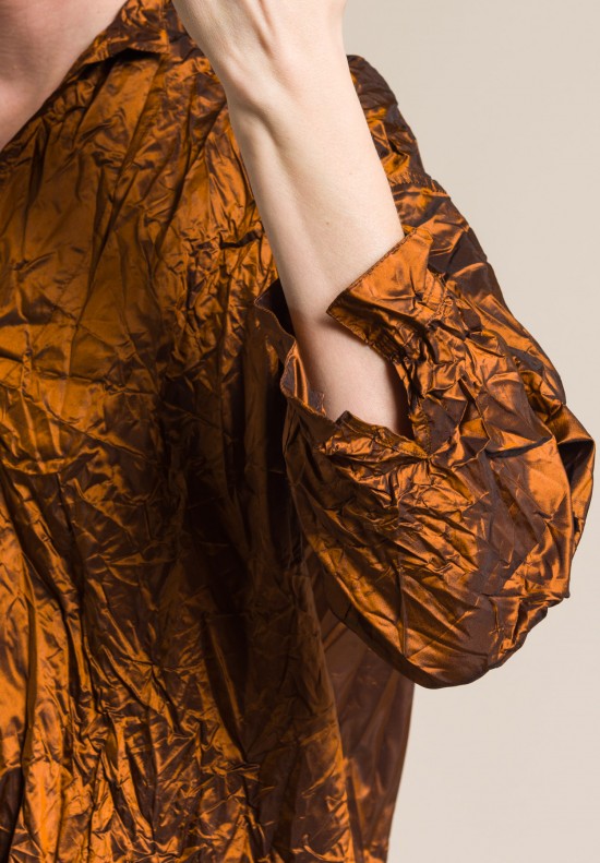 Daniela Gregis Washed Silk Long Kora Tunic in Bronze