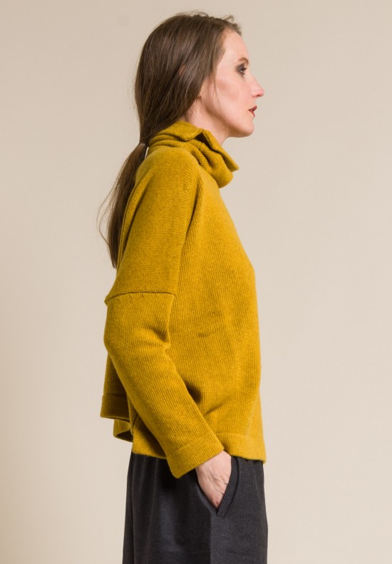Daniela Gregis Cashmere Turtleneck Sweater in Dark Yellow