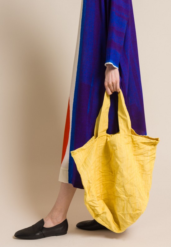 Daniela Gregis Washed Cotton/Linen Imuya Tote in Yellow