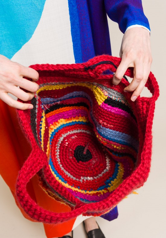 Daniela Gregis Wool Crochet Tote in Multicolor