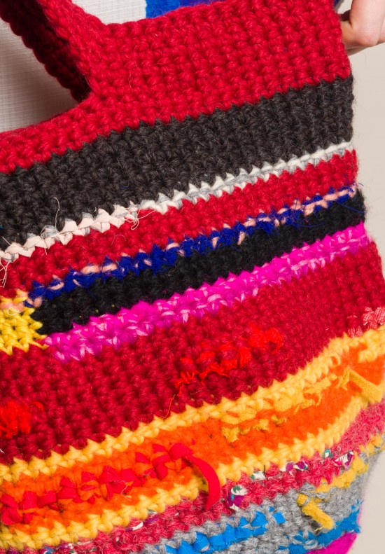 Daniela Gregis Wool Crochet Tote in Multicolor
