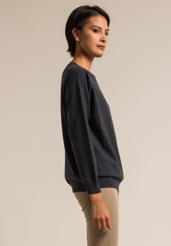 Brunello Cucinelli Cashmere Relaxed Sweater in Grey