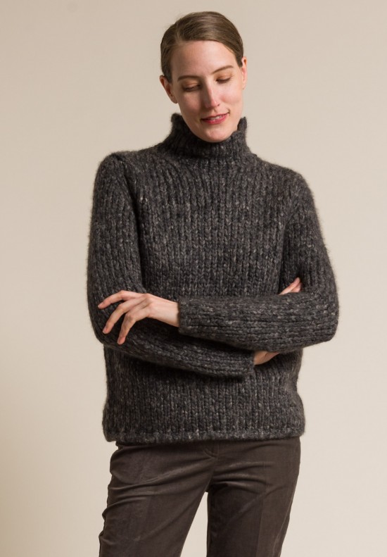 Akris Cashmere/Wool Turtleneck Sweater in Taupe