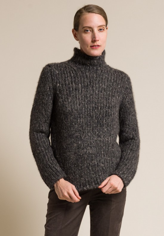 Akris Cashmere/Wool Turtleneck Sweater in Taupe