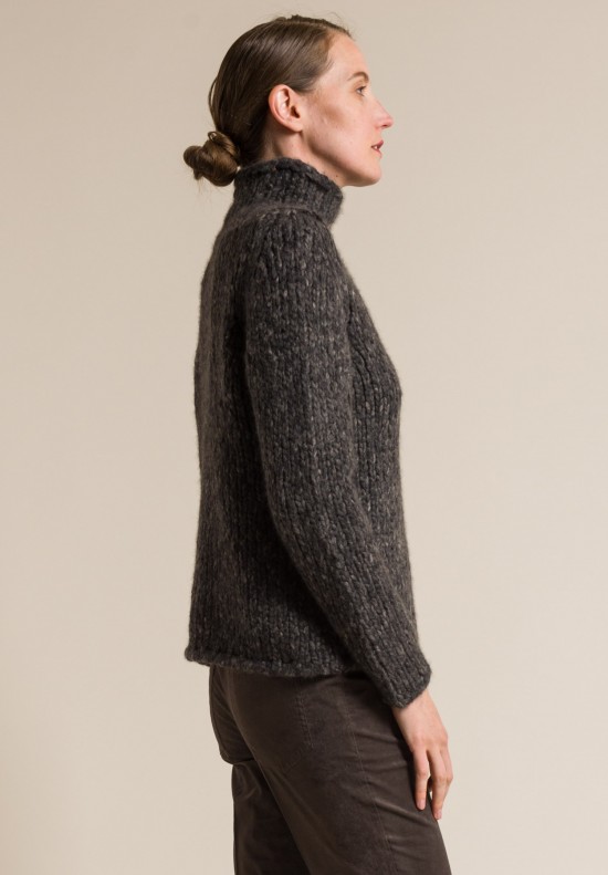 Akris Cashmere/Wool Turtleneck Sweater in Taupe