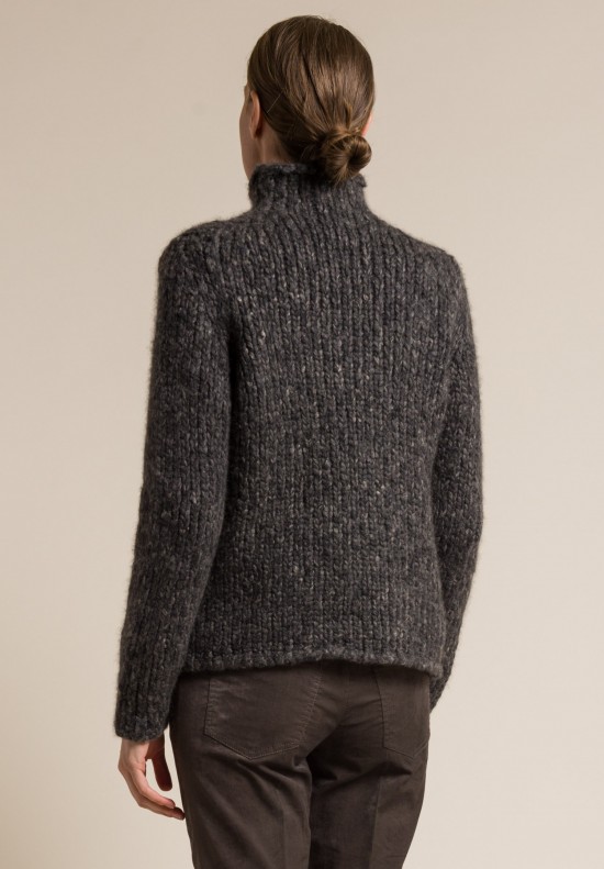 Akris Cashmere/Wool Turtleneck Sweater in Taupe