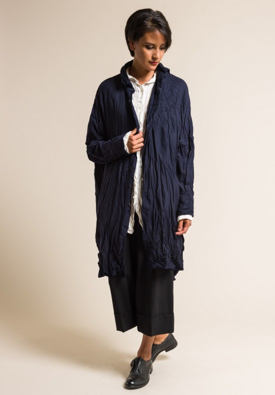 Casey Casey Wool/Cashmere Long Odem Shirt in Royal