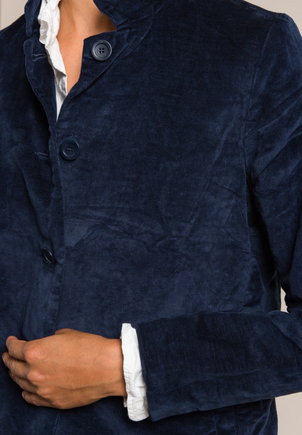 Casey Casey Cotton/Linen Velvet Chloe Jacket in Navy