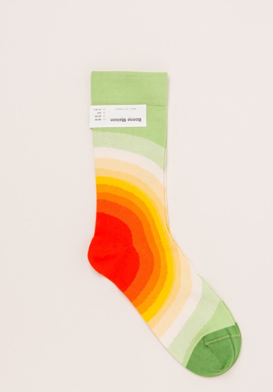 Bonne Maison Calf Length Socks in Sun/Multicolor