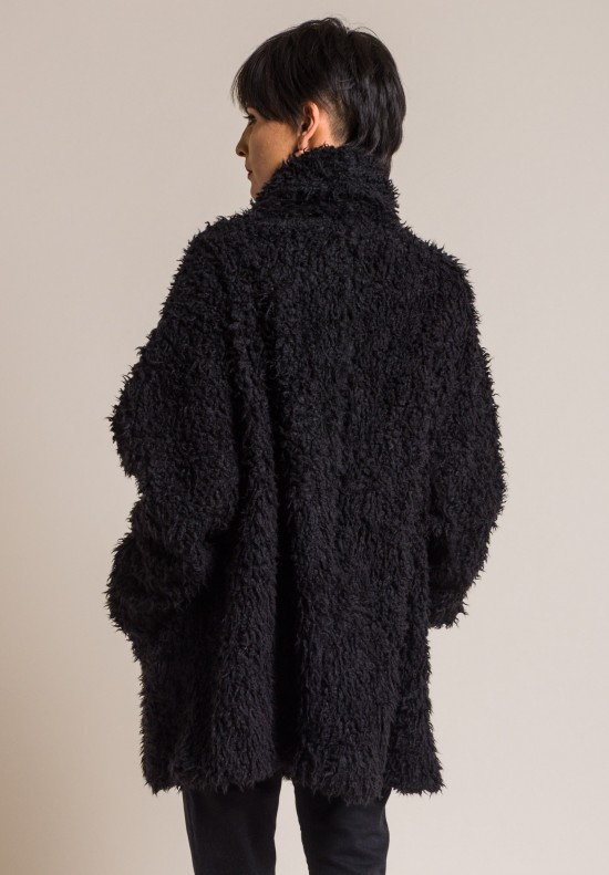 Rundholz Black Label Oversized Furry Jacket in Black