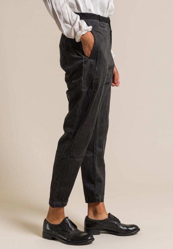 Umit Unal Cotton Drop Crotch Trousers in Black