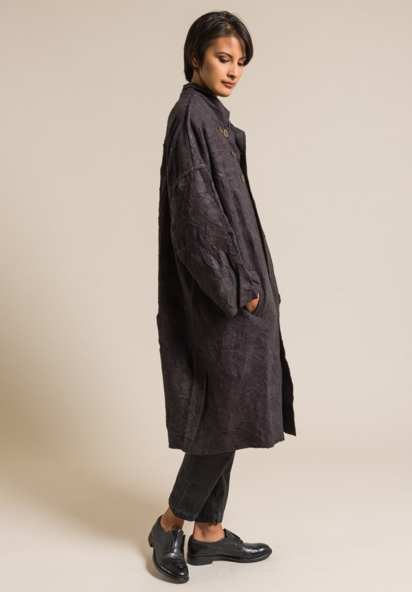 Umit Unal Wool Oversized Coat in Anthracite