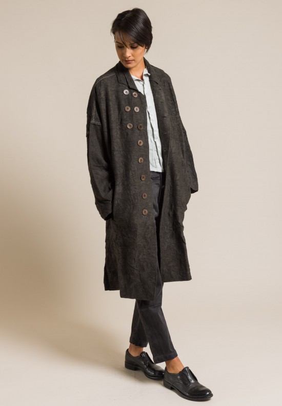 Umit Unal Wool Oversized Coat in Olive