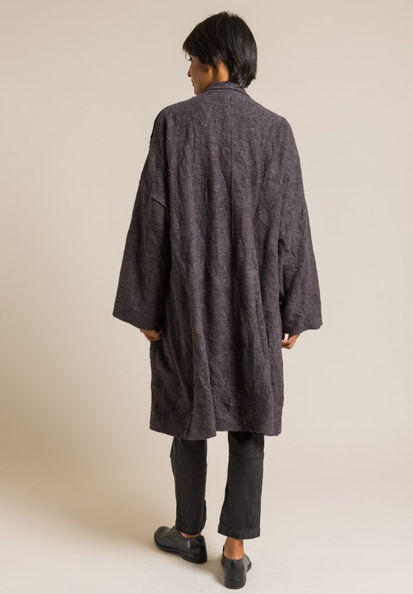 Umit Unal Wool Oversized Coat in Faded Brown