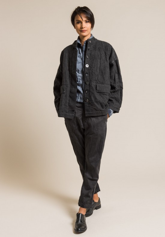 Umit Unal Wool Oversize Jacket in Dark Grey
