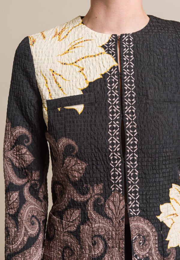 Etro Paisley & Flower Print Jacket in Brown