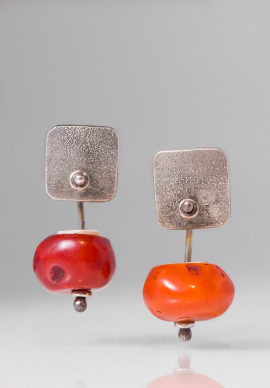 Holly Masterson Tibetan Amber & Shell Earrings | Santa Fe Dry Goods ...