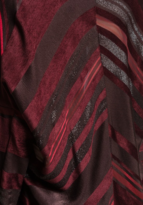Zero + Maria Cornejo Koya Luxe Stripe Top in Merlot/Crimson