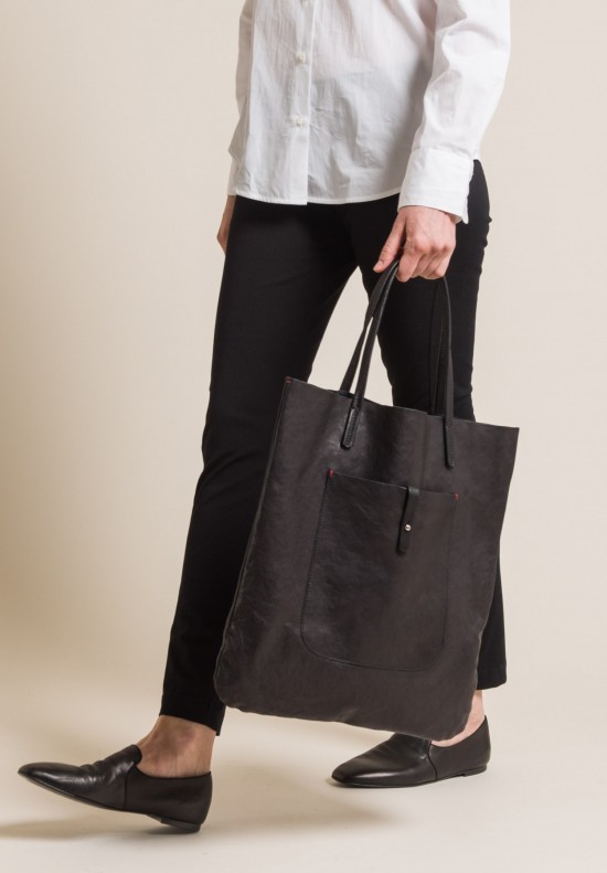 Massimo Palomba Washed Leather Marlena Tote in Black