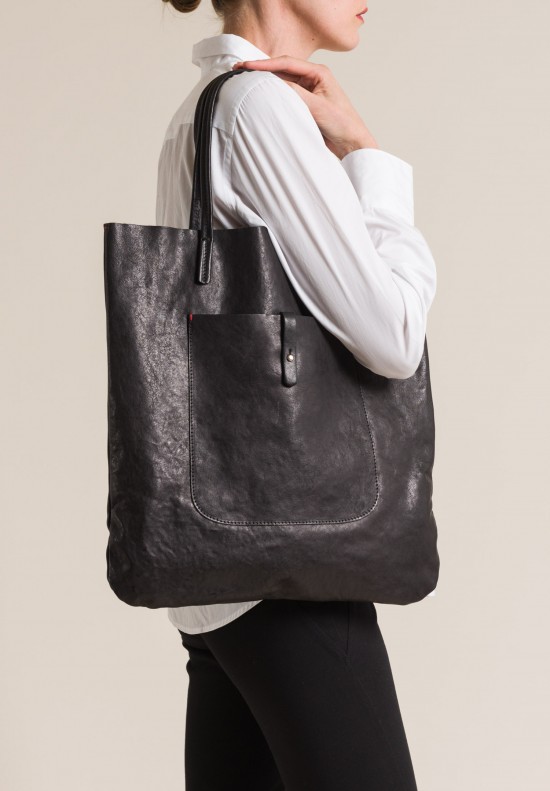 Massimo Palomba Washed Leather Marlena Tote in Black