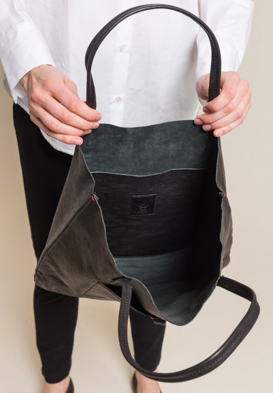 Massimo Palomba Washed Leather Marlena Tote in Black