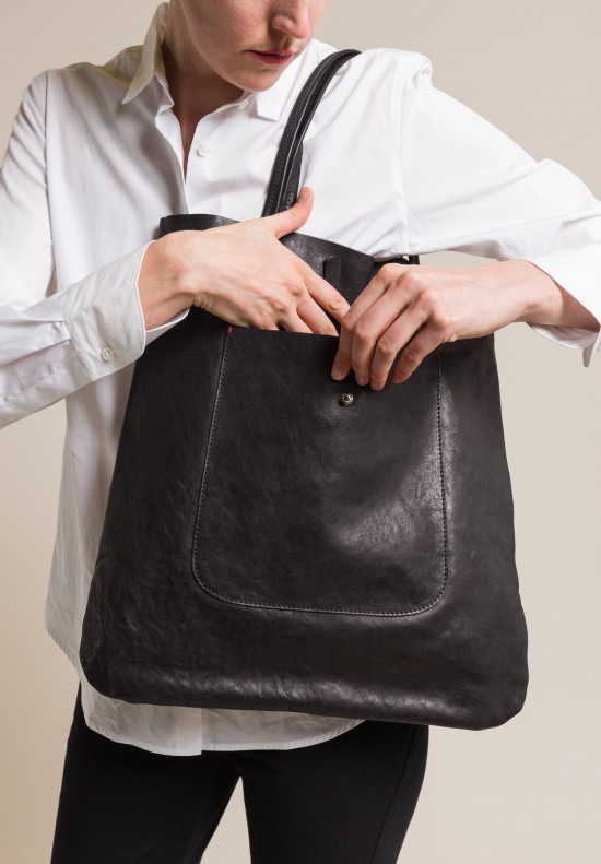 Massimo Palomba Washed Leather Marlena Tote in Black