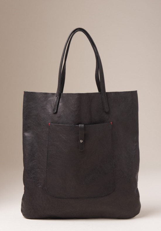 Massimo Palomba Washed Leather Marlena Tote in Black