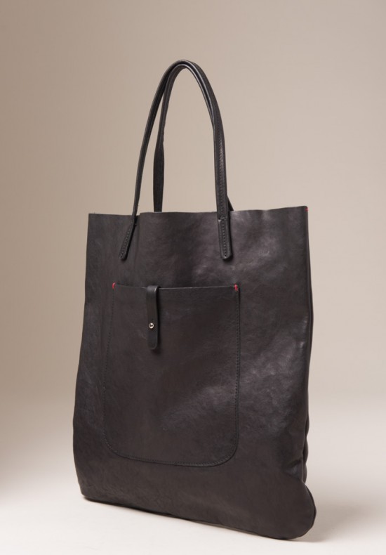 Massimo Palomba Washed Leather Marlena Tote in Black