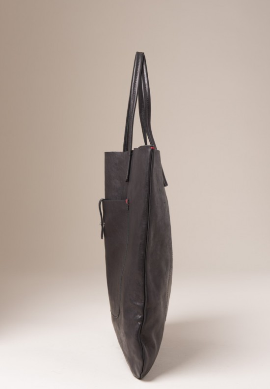 Massimo Palomba Washed Leather Marlena Tote in Black
