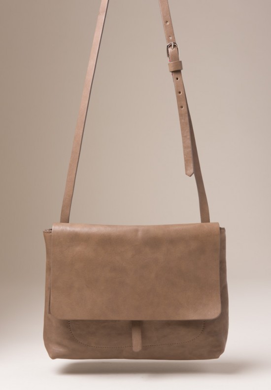 Massimo Palomba Washed Leather Robin Shoulder Bag in Taup