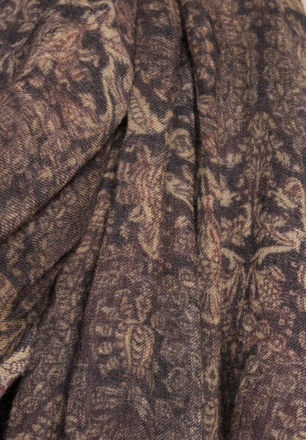 Uma Wang Fleece Wool Natural Print Scarf Brown/Black