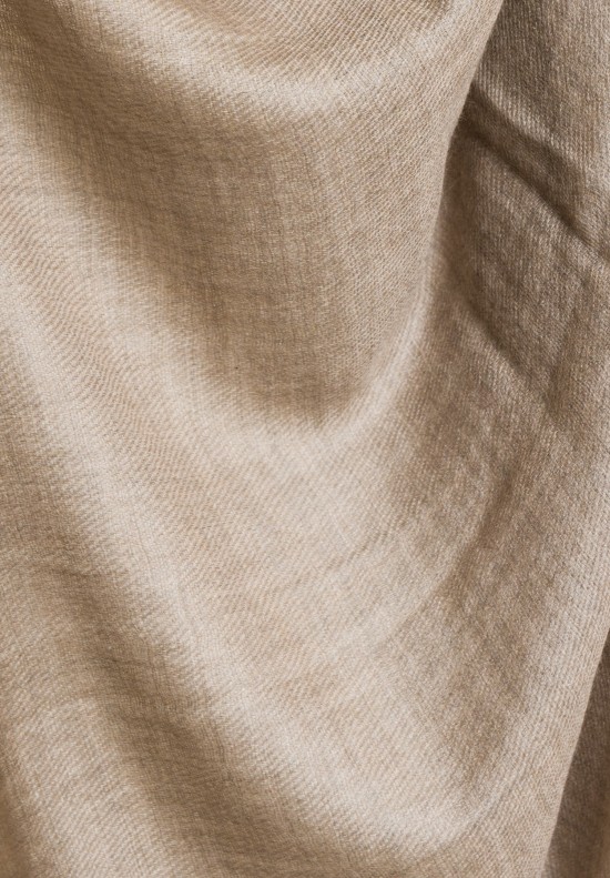 Denis Colomb Cashmere Toosh Scarf in Light Grey/Light Coffee