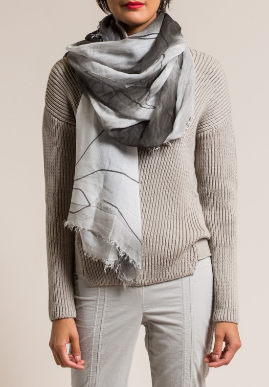 Annette Gortz Modal Striped Jien Scarf in Ash
