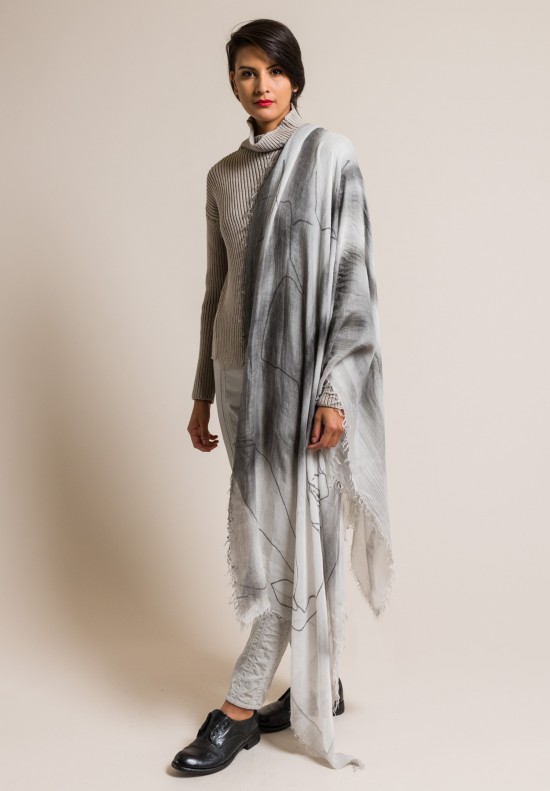 Annette Gortz Modal Striped Jien Scarf in Ash