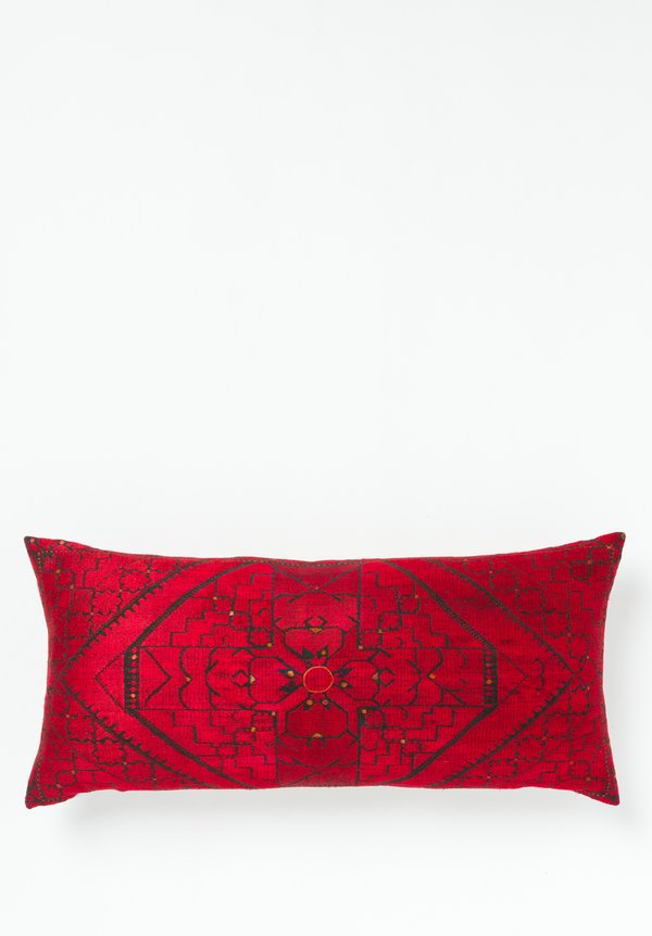 Antique Swati Lumbar Pillow in Red	
