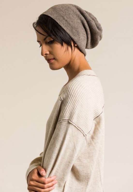Paychi Guh Cashmere Slouchy Beanie in Walnut