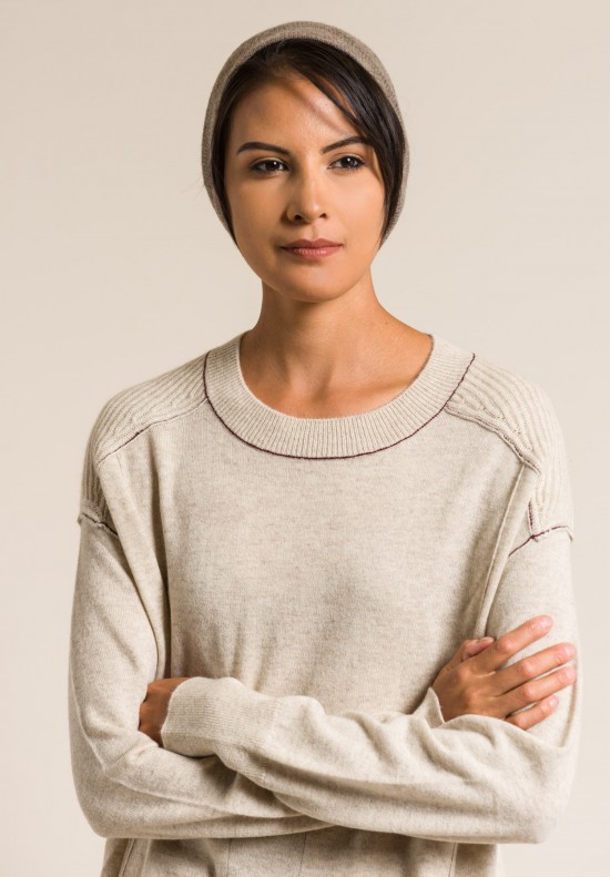 Paychi Guh Cashmere Slouchy Beanie in Walnut