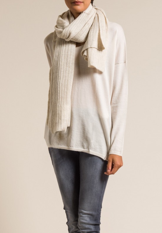 Paychi Guh Cashmere Fluffy Scarf in Oatmeal