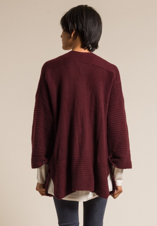 Paychi Guh Cashmere Belted Cardigan in Wine