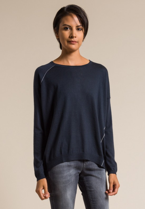 Paychi Guh Worsted Cashmere Panel Top in Coal