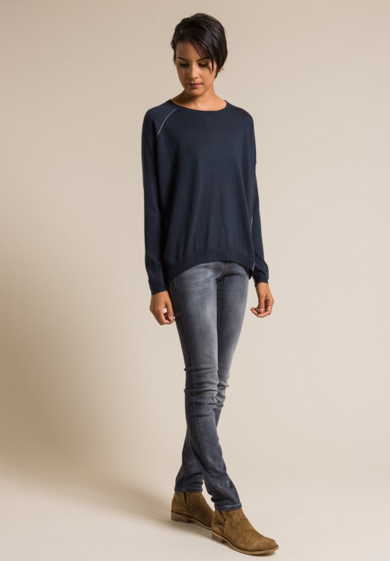 Paychi Guh Worsted Cashmere Panel Top in Coal