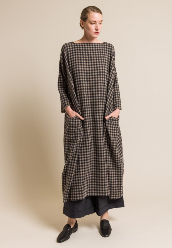 Daniela Gregis Cashmere Luciana Dress in Natural/Anthracite