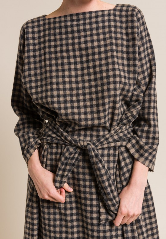 Daniela Gregis Cashmere Luciana Dress in Natural/Anthracite