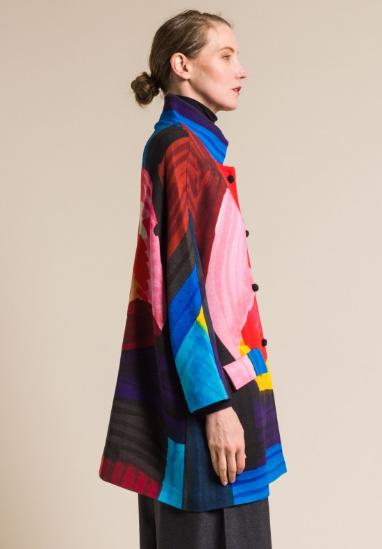 Daniela Gregis Wool Oversize Papavero Print Jacket in Citta | Santa Fe ...