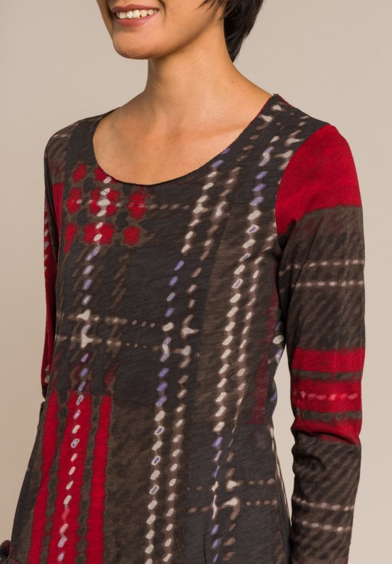 Long-sleeve printed tunic