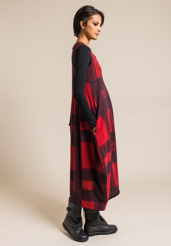 Rundholz Black Label Sleeveless Printed Tulip Dress in Red Print
