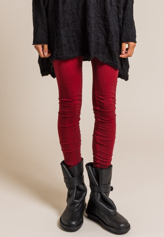Rundholz Black Label Cotton Fitted Leggings in Red
