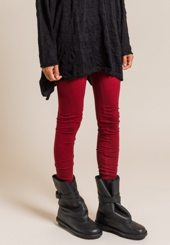 Rundholz Black Label Cotton Fitted Leggings in Red