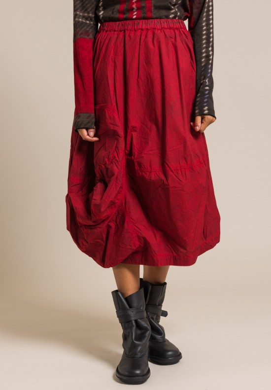Rundholz Black Label Cotton Tulip Skirt in Red