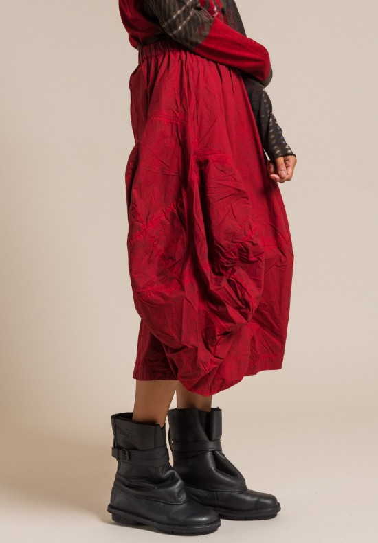 Rundholz Black Label Cotton Tulip Skirt in Red
